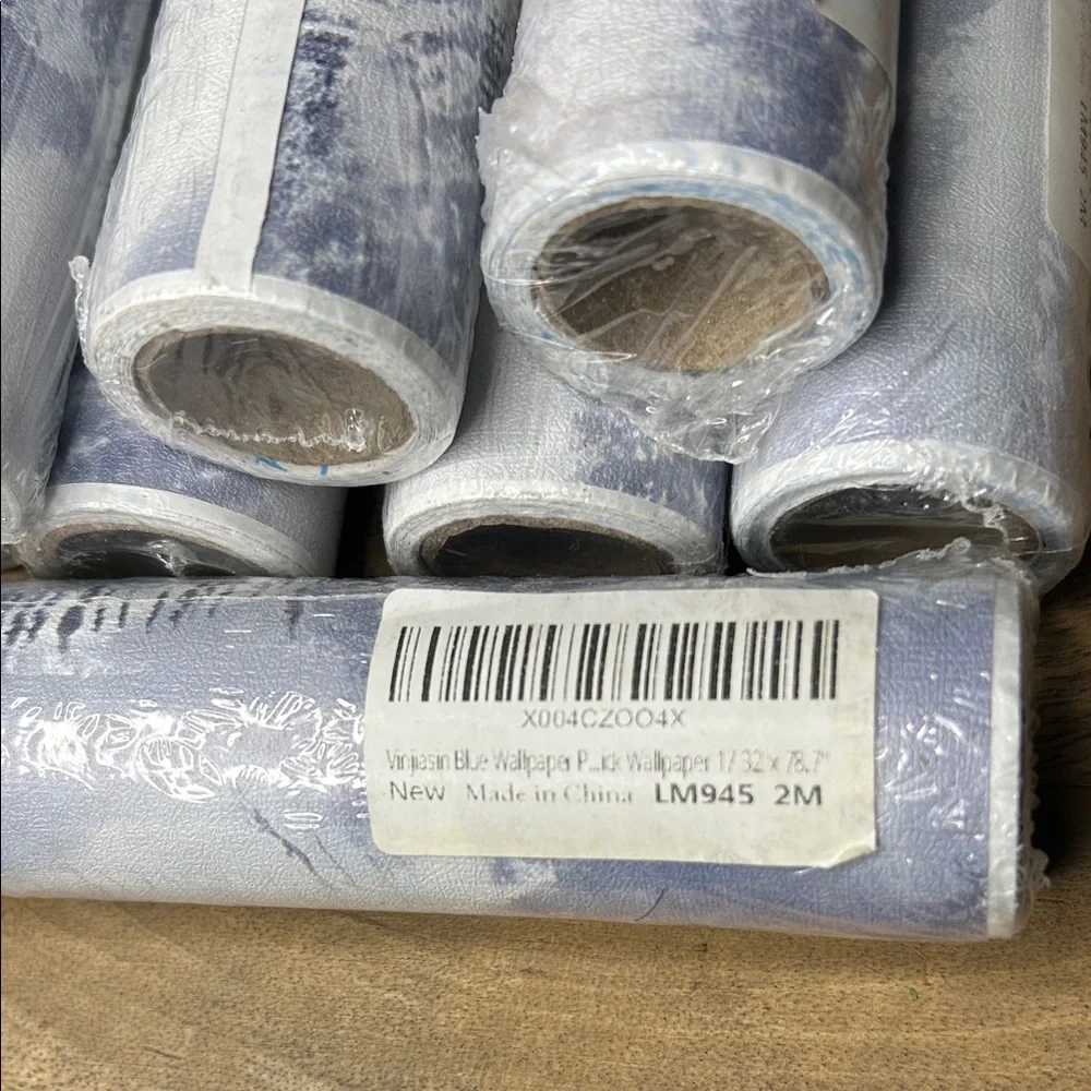 Blue and White abstract Wallpaper Rolls lot of 10 - Picture 7 of 9